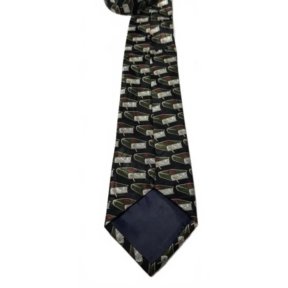 Religious Necktie with Red Cross & Bible Design  57” Length